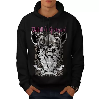 Buy Wellcoda Valhalla Graveyard Mens Hoodie, Monster Casual Hooded Sweatshirt • 25.99£