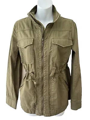 Buy J Crew Military Field Jacket Olive Green Pockets Zip Up Cinch Waist Womens XS • 19.21£