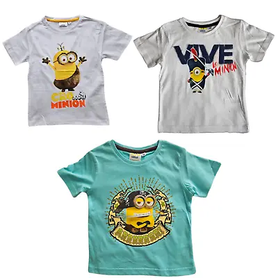 Buy Boys Minions Illumination Entertainment Official T-shirts Short Sleeve Crew Neck • 7.95£
