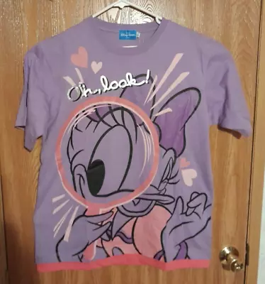 Buy Disney Resort Tokyo Womens  Daisy Duck  Purple Short Sleeves T-shirt~ Size L • 11.82£