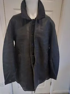Buy Vintage Pompier Fireman's 50s Leather Jacket Rare 44 Chest M22 • 59£