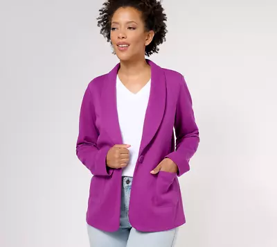 Buy Susan Graver Women's Jacket Sz XL Weekend Washed French Terry ENCHANTED PURPLE • 28.34£