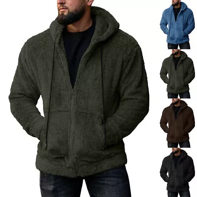 Buy Mens Fleece Teddy Bear Outwear Hooded Coat Winter Warm Faux Fur Zip Up Hoodies. • 21.50£