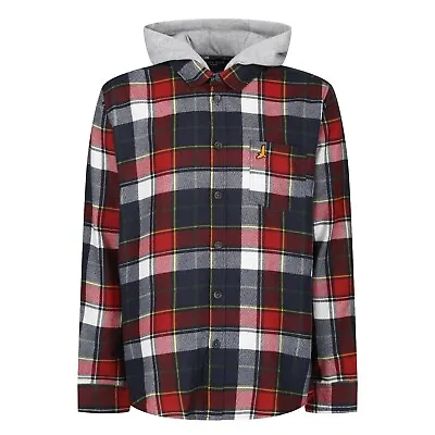 Buy Mens Hooded Check Shirt Button Up Long Sleeve Lumberjack Flannel Work Hoodie Top • 11.99£