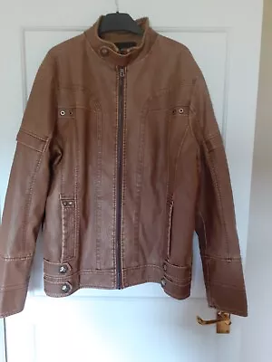 Buy Mens Leather Jacket, Tan,perfect Condition 3xl, Fur Lining. • 20£