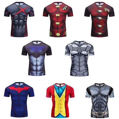 Buy 2022 Batman 3D T-Shirts Cosplay Bruce Wayne Robert Superhero Sports T-Shirts New • 10.68£