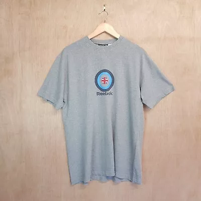 Buy Reebok Classic Great Britain Union Flag Logo Print T Shirt Grey Large • 1.99£