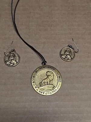 Buy Lion King Necklace Remember Who You Are With Earring Set Brass Tone Nice • 36.65£