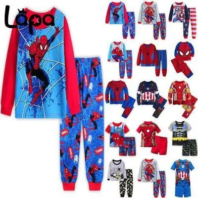 Buy Kids Boys Pyjamas Super Hero Outfits Nightwear Spiderman Avengers PJs Loungewear • 2.89£