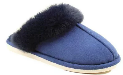 Buy Ladies Heavenly Feet Slippers Memory Foam Comfort Fluffy Slip Ons Rubber Sole • 12.95£