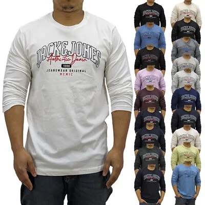 Buy Jack & Jones Mens Long Sleeve T Shirts Slim Fit Cotton Tee Top Crew Neck T Shirt • 8.99£