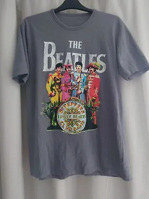 Buy The Beatles T Shirt Sgt. Pepper  Logo Lonely Hearts Gray UK Size Small  • 14£
