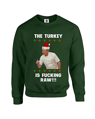 Buy The Turkey Is F**king Raw Funny Adults Christmas Jumper Xmas Sweatshirt • 19.95£