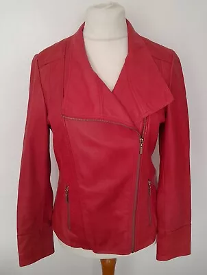 Buy LAKELAND - Soft REAL LEATHER Jacket RED Size 12/14 - STUNNING • 64.99£