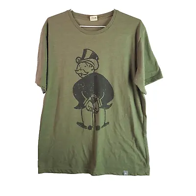Buy Typographia Mr Monopoly Shirt Mens XL Green Handcuffed Jail Front Graphic Tee • 15.77£