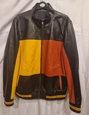 Buy **KIRCILAR** Black, Red, Yellow Leather Reversible Jacket Size L (EU 54) CG M05 • 10.50£