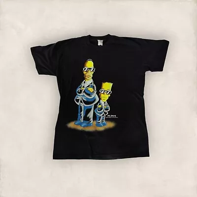 Buy Vintage 1997 The Simpsons Men In Black T-Shirt Screen Stars Size Large • 29.99£