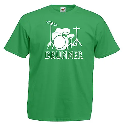 Buy Drummer Drum Kit Adults Mens Band T Shirt • 9.49£