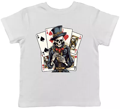 Buy Skeleton Magician Kids T-Shirt Playing Cards Magic Tricks Childrens Boys Girls • 5.99£