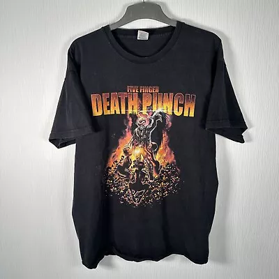 Buy Five Finger Death Punch European Tour 2014 Gig Band T Shirt Tee Black XL • 26.99£