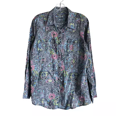 Buy Rock 47 By Wrangler Women's Western Shirt Size L Embellished 100% Cotton • 29.23£