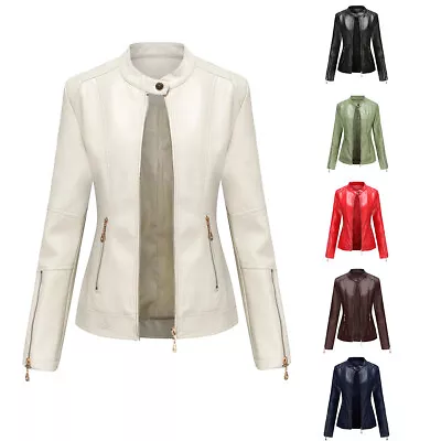 Buy Women Leather Jacket Designer Motorcycle Slim Fit Coat Genuine Leather Top* • 25.19£