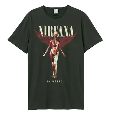 Buy Nirvana In Utero Vintage Look Charcoal Amplified T-Shirt New & Official Merch • 25£