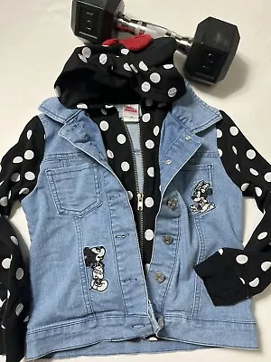 Buy Disney Junior Minnie Mouse Girls Denim Jean Jacket Size 6 #B-907 • 38.60£