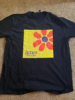 Buy James The Band Tim Booth T Shirt New Black Extra Large 1990 Singles • 10£