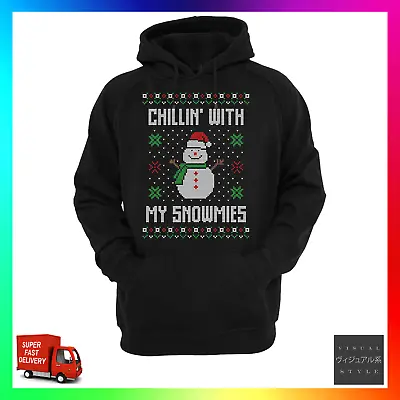 Buy Chillin With My Snowmies Hoodie Hoody Funny Ugly Xmas Christmas Homies Hiphop • 24.99£