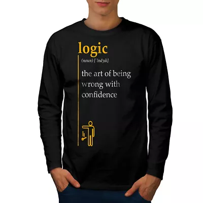 Buy Wellcoda Logic Art Mens Long Sleeve T-shirt, Wrong Funny Graphic Design • 17.99£