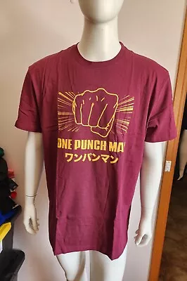 Buy One Punch Man Mens Maroon Short Sleeve Printed T Shirt Size XL New Licensed • 25.27£