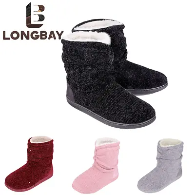 Buy Ladies Slippers Women Dunlop Memory Foam Fur Thermal Ankle Boots Warm Shoes Size • 16.89£