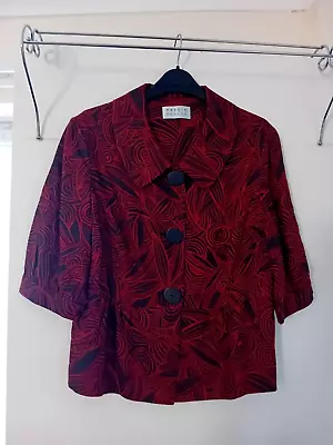 Buy New - Precis Petite - Quality Red And Black 100% Linen Jacket - Size UK 14 • 2.50£