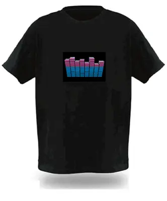 Buy Sound Activated Electronic Light Up Rave Graphic Equalizer T-Shirt S • 12.49£