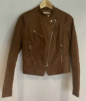 Buy New Look Brown Leather Jacket Size 12 • 15£