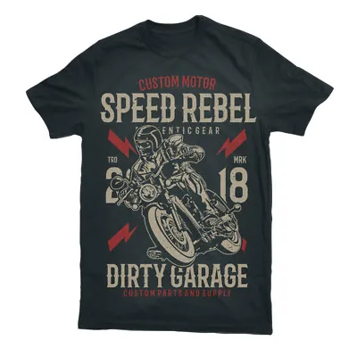Buy T Shirt Speed Rebel Motorcycle Biker Motorbike Gift Cafe Racer Garage S-3XL • 13.99£