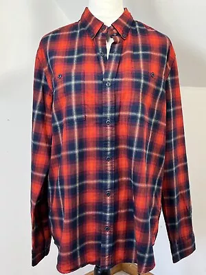 Buy Next Mens Shirt Red & Black Long Sleeve Button Up Tartan Check Size L Flannel • 11.50£