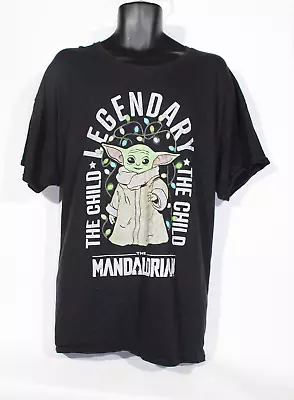 Buy Star Wars Mandalorian Christmas T-Shirt 3XL Black Graphic Print Hand Wash Mens • 12.99£