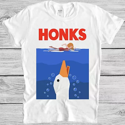 Buy Honk Jaws Honks Goose Duck DnD Gift Cool Music Fashion Retro Tee T Shirt 7097 • 6.35£