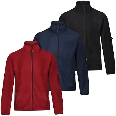 Buy Mens Fleece Jacket Full Zip Up Polar Work Outdoor Warm Pocket Anti Pill Coat Top • 11.99£