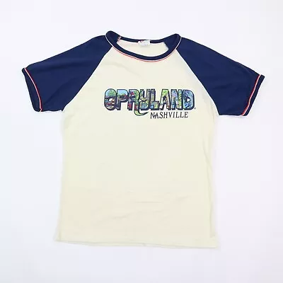 Buy Vintage 80s Womens Opryland Nashville TN T-Shirt Blue Cream Size M Medium • 21.30£