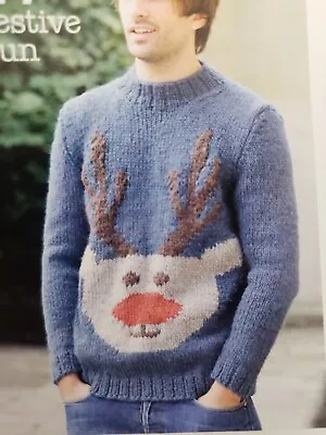 Buy Reindeer Christmas Jumper Knitting Pattern ~ Original Pattern  • 5£