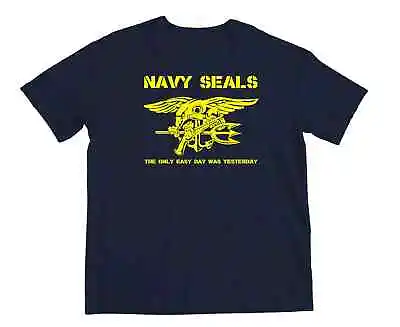 Buy US NAVY SEALS T-Shirt The Only Easy Day Was Yesterday Team Six Trident Bud/s • 17£