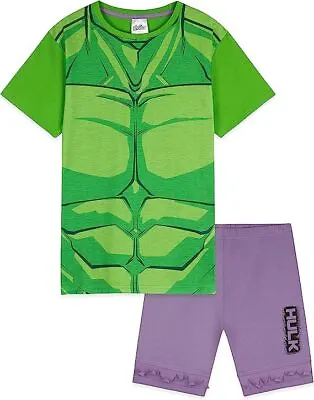 Buy Boys The Incredible Hulk Pyjamas Marvel Avengers Shorts & T-Shirt Age 2-12 Years • 6.90£