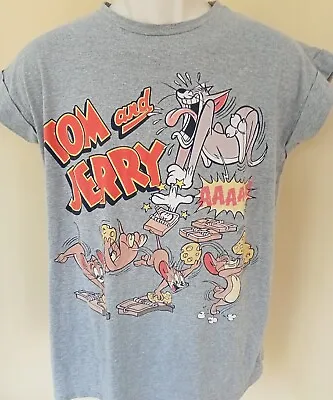 Buy TOM & JERRY Ladies Adult Retro T Shirt, UK 12 • 6.99£