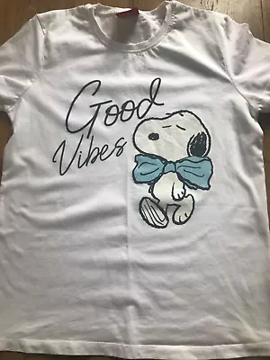 Buy White Peanuts Cotton T- Shirt L 14 • 0.99£
