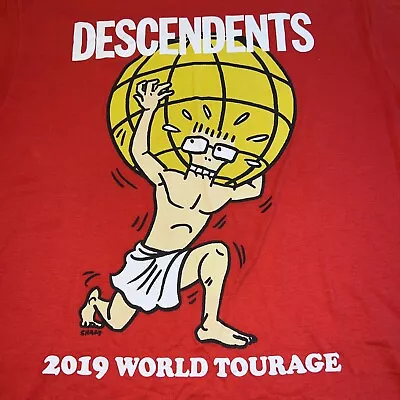 Buy NWOT Punk Rock Descendents Globe 2019 World Tourage Tour Shirt Adult Medium Red • 67.55£