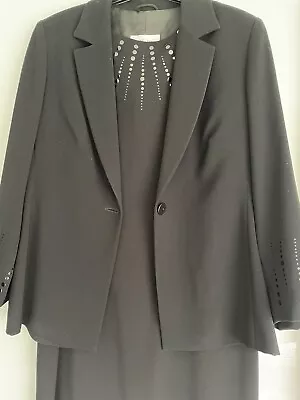 Buy Ladies Vera Mont Dress And Jacket Black Size 16/18 • 15£