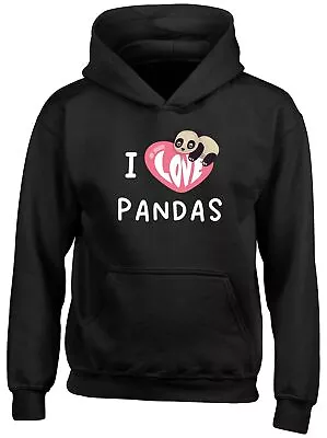 Buy I Love Pandas Kids Hoodie Bamboo Panda Lover Kawaai Boys Girls Gift Top • 13.99£